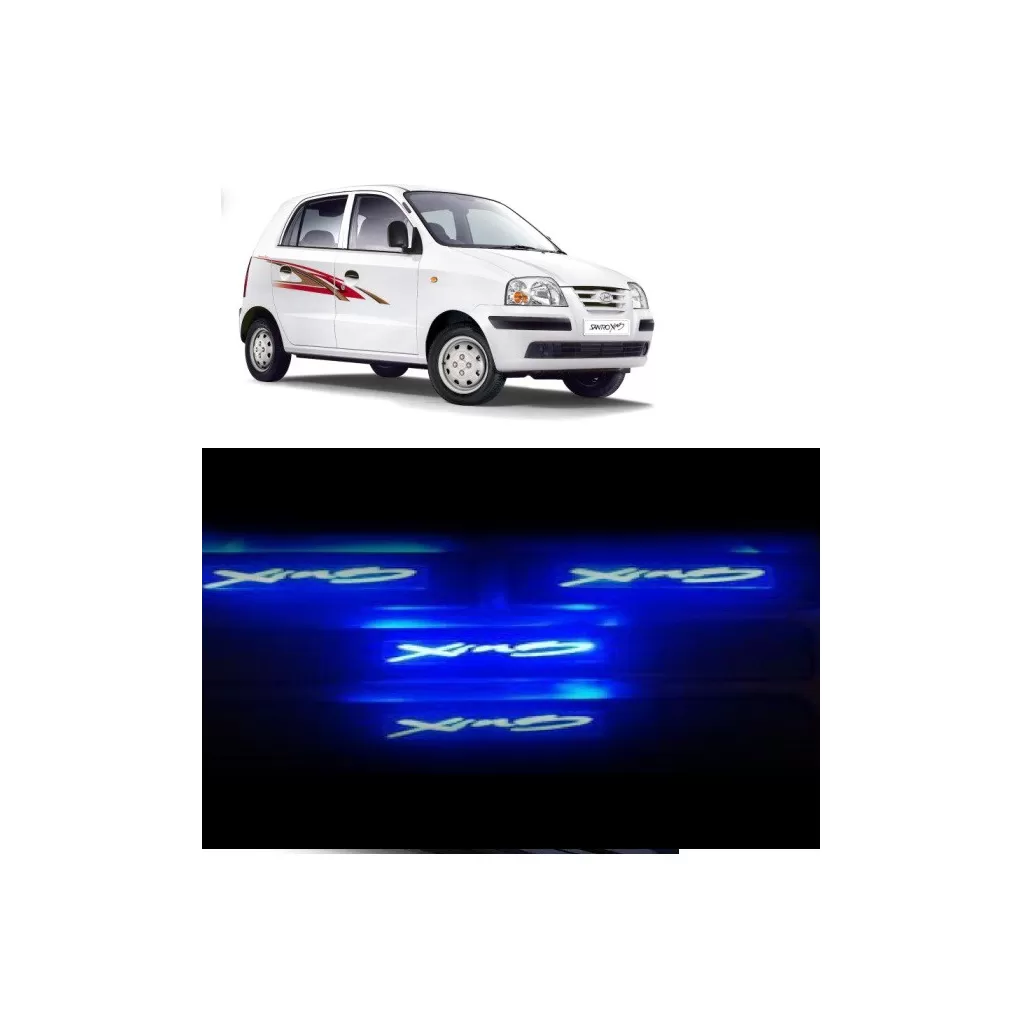 Buy Hyundai Santro Stainless Steel Sill Plate with Blue LED at low prices-RideoFrenzy