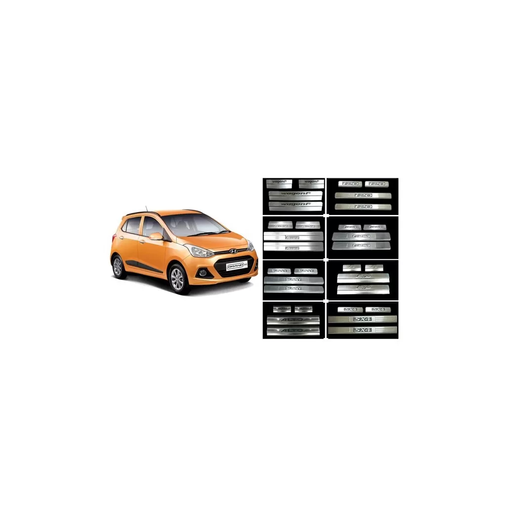Buy Hyundai Grand i10 Stainless Steel Door Scuff Sill Plates online at low prices-RideoFrenzy