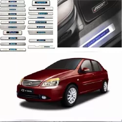 Buy Tata Indigo Door Stainless Steel Sill Plate with Blue LED online at low prices-RideoFrenzy