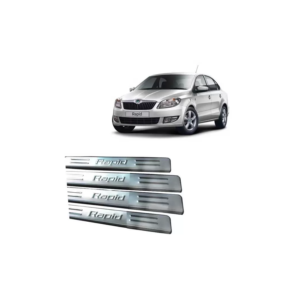 Buy Skoda Rapid Stainless Steel Door Sill Plate online at low prices-Rideofrenzy