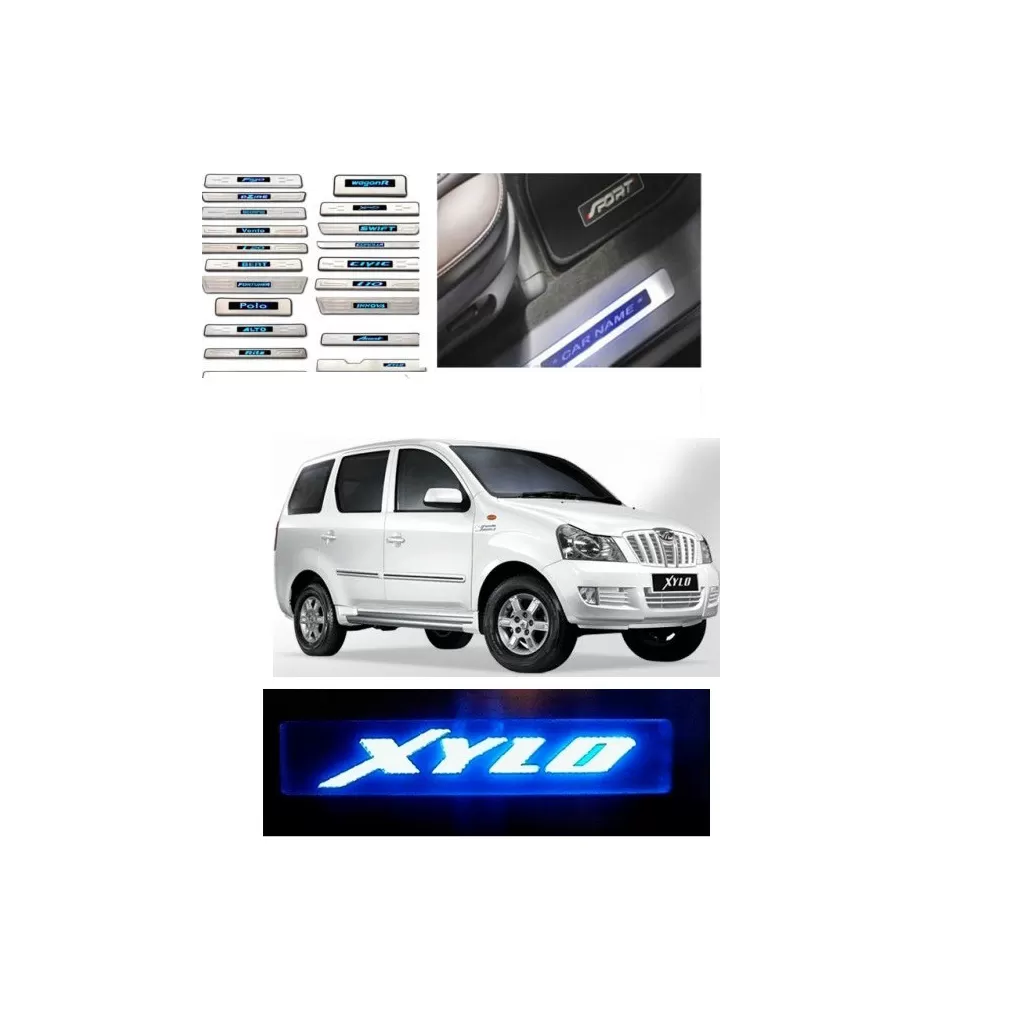 Buy Mahindra Xylo Stainless Steel Door Sill Plate with Blue LED online at low prices-Rideofrenzy