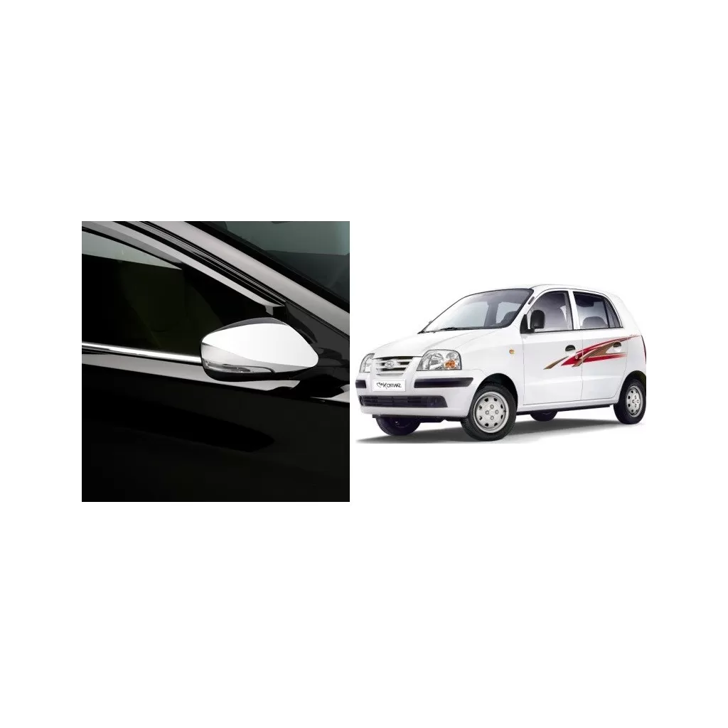Buy Triple layer Hyundai Santro Chrome Side Mirror covers at low prices-RideoFrenzy
